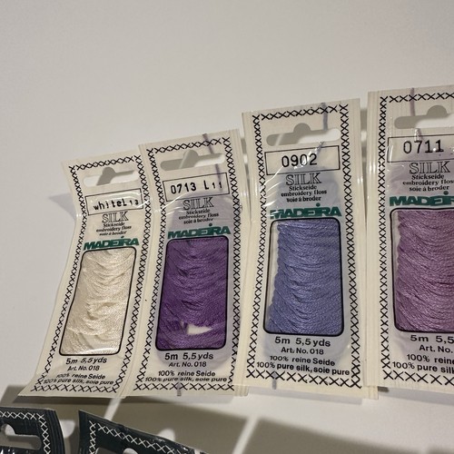 Lot of 12 NEW Silk Viscose Madeira Stickseide Embroidery Floss Thread 5m Vintage - Picture 2 of 10