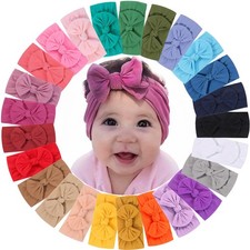 25PCS Baby Nylon Headbands Soft Hairbands Hair Bow Elastics for Baby Girls Ne...