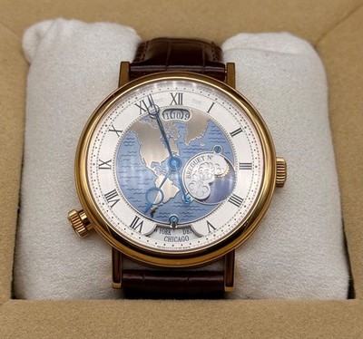 Breguet Classique Hora Mundi 18k Rose Gold World Time 43mm 5717 Americas Dial