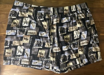 Vintage Joe Boxer Boxer Shorts Sz L Sports Camping Bear Moose Soft Cotton