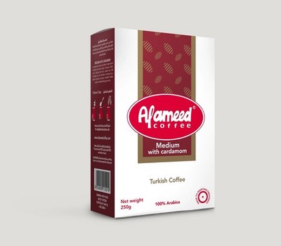 Al ameed Turkish Coffee Medium with Cardamom Alameed قهوة العميد تركيه وسط معهيل