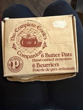 6 Butter Pats Hand Crafted Stoneware Pearsons of Chesterfield