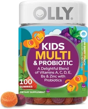 OLLY Kids Multivitamin & Probiotic Gummy, Digestive Support, Vitamins A,...