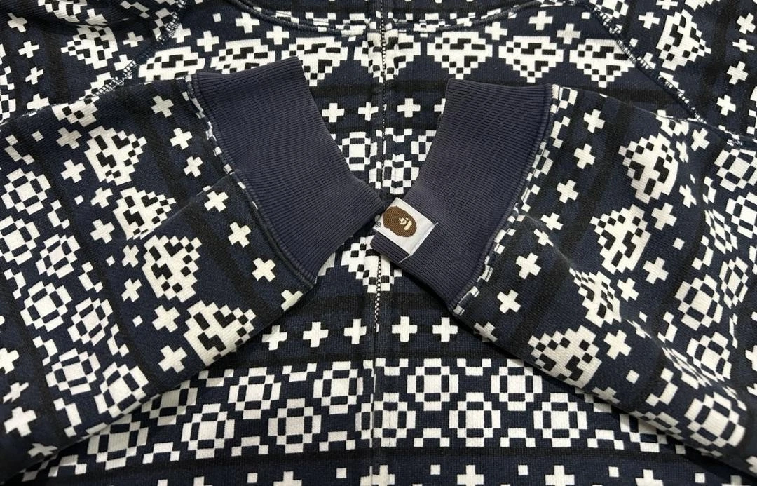 A BATHING APE (BAPE) Felpa con cappuccio Bape All Over Diamond UOMO JP taglia M usata in buone condizioni