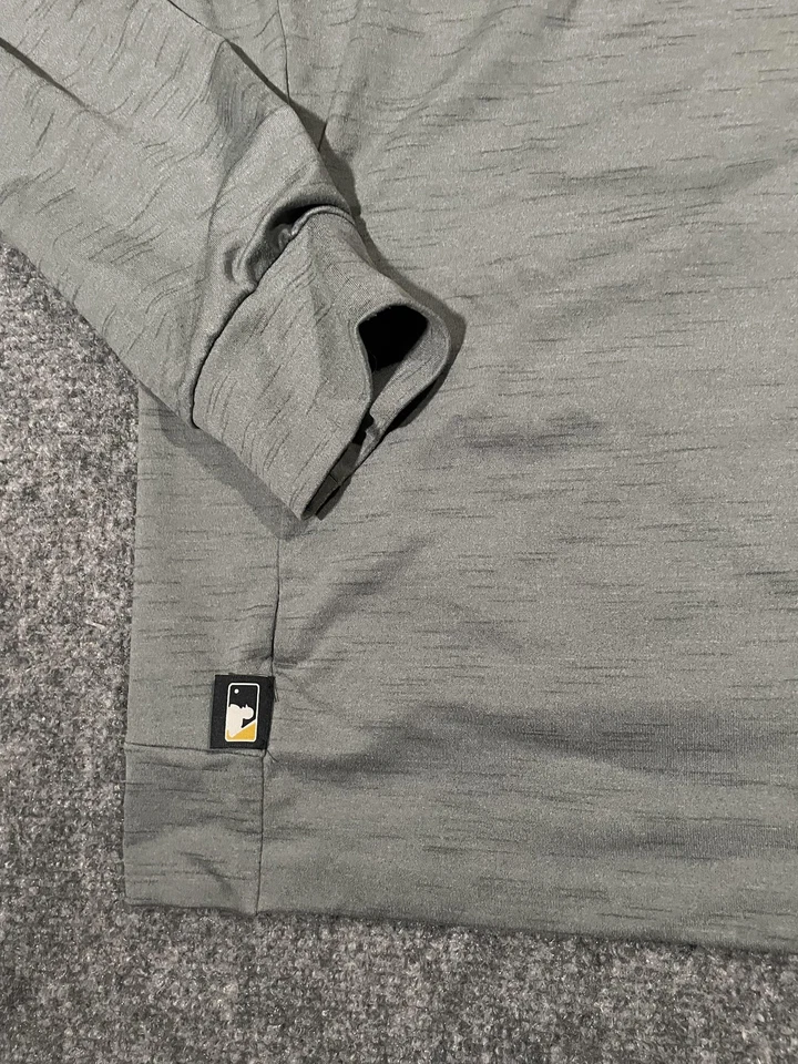 Pittsburgh Pirates Hoodie Mens Gray MLB Baseball Full Zip Jacket Nike Dri-FIT - Image 2 of 4
