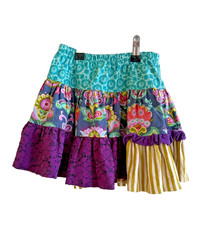 Persnickety Paneled Twirl Ruffle Skirt Size 4/5 Mixed Print Ruffle Boho Skirt