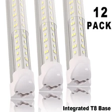 8Ft LED Shop Light 144W 4 Row 96 Inch Cooler Door Freezer LED Tube 12/48 PACK