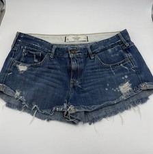 Abercrombie  Fitch Distressed Denim Cut Off Shorts Blue Size 8 W29