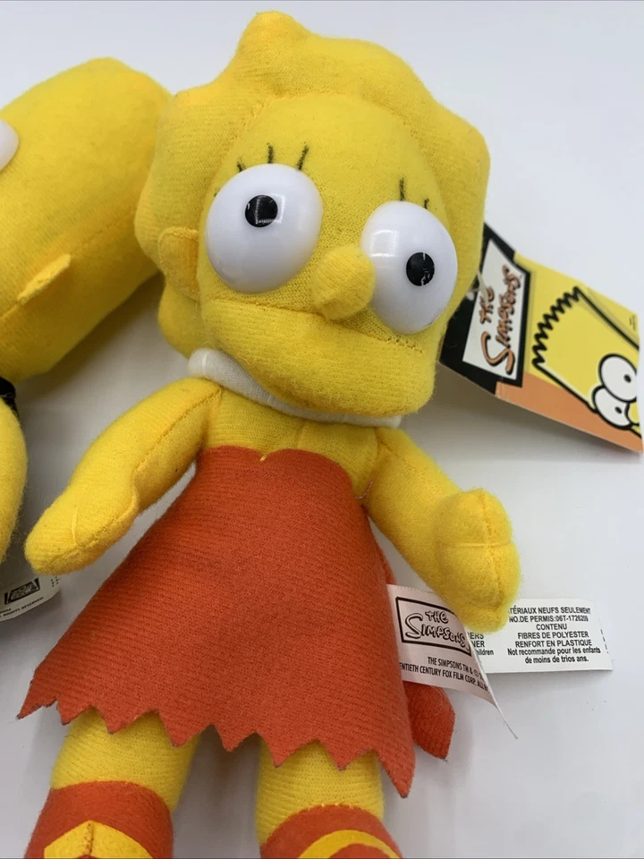 "Los Simpson Nanco 2006 Lisa 7"" y 2004 Bart 9"" juguetes de peluche" Foto 3 de 4