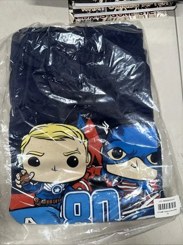 Pop Tees Marvel Funko captain America t-shirt mens size 3XL Blue Short Sleeve