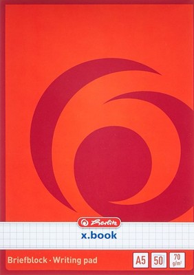 Herlitz 717538 Notizblock A5, kariert, 50 Blatt, weiß A5 kariert