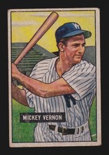 MICKEY VERNON senators 1951 BOWMAN #65 GOOD/VERY GOOD
