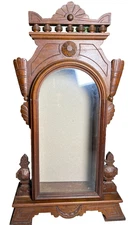 Antique Victorian Wood Wooden Glass Door Cabinet Display Case Curio Shrine