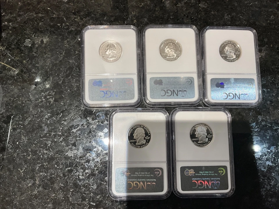 2004-S Silver U.S. State Quarters; WI, TX, FL, MI, & IA - NGC PF70 UC - Image 2 of 4