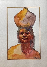 Original unique abstract figurative portrait portrait watercolor watercolor picture