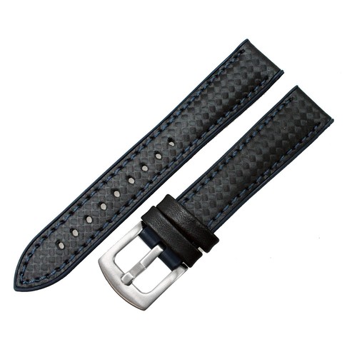 Kohlefaser/Silikon Wasserdicht Uhrenarmband Band mit Schließe für -Breitling- - Bild 7 von 11