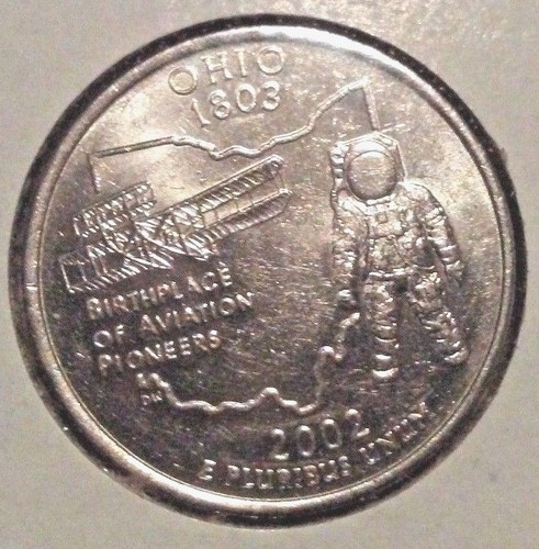 2002-D Ohio State Quarter Birthplace of Aviation Pioneers - 第 1/4 張圖片