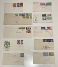 Lot of 10 First Day of Issue Stamps  Envelopes Jamaica 1960's
