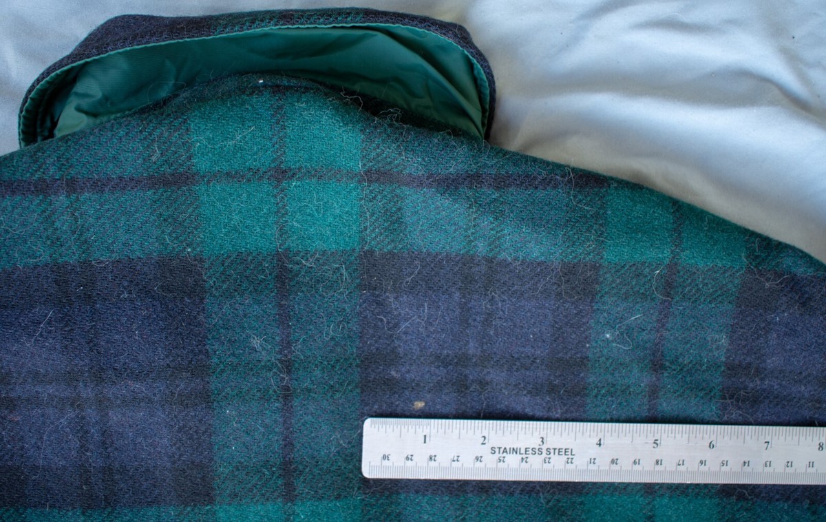 VINTAGE Pendleton Wool GREEN BLUE Plaid Tartan Reversible VINTAGE Pendleton Wool GREEN BLUE Plaid Tartan Reversible