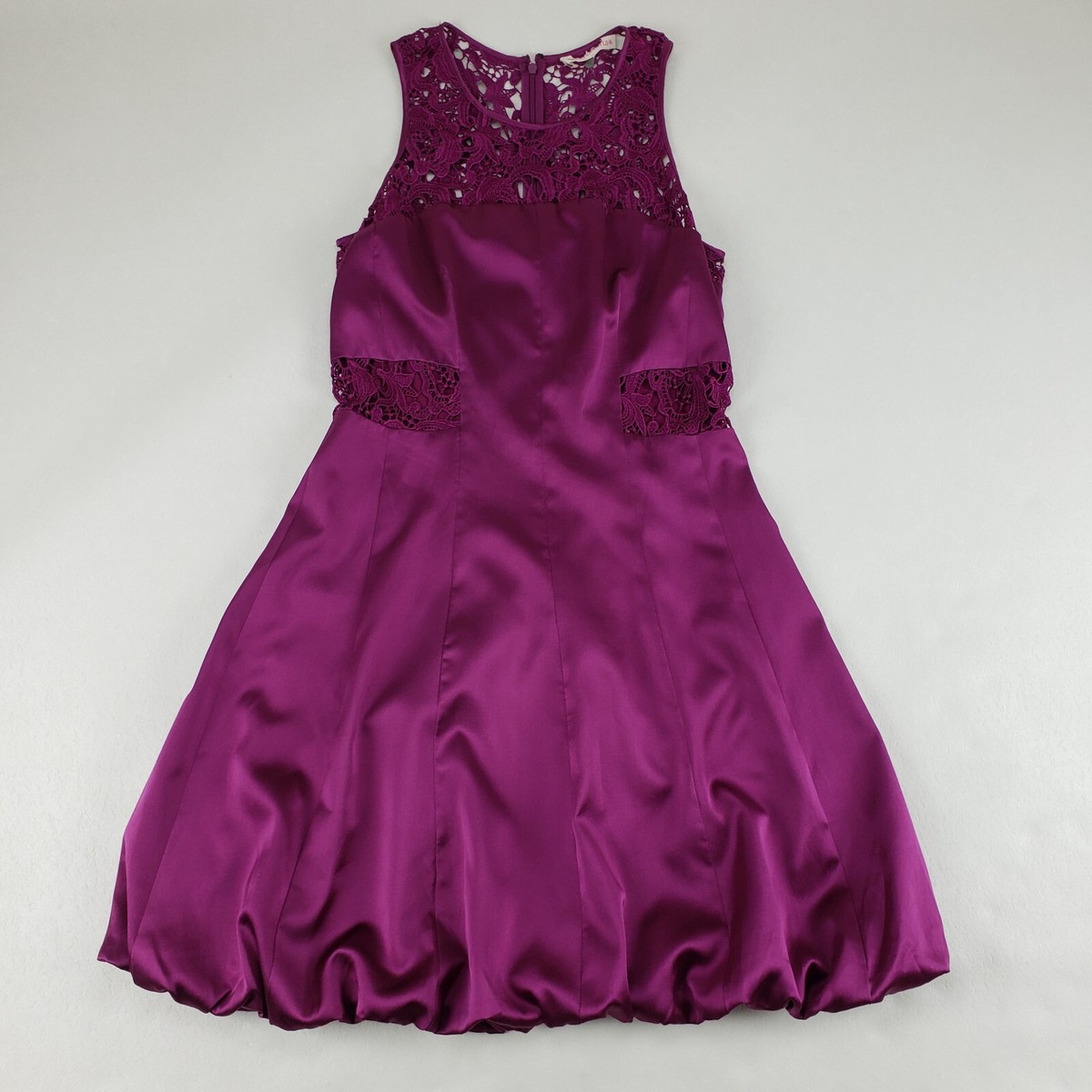Rebecca Taylor 100% Silk Dress Pink Womens 6 Bubble Hem Lace Trim  Sleeveless | eBay