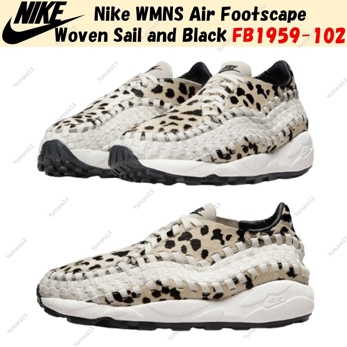 Nike WMNS Air Footscape Woven Sail and Black FB1959-102 Size Nike WMNS Air Footscape Woven Sail and Black FB1959-102 Size