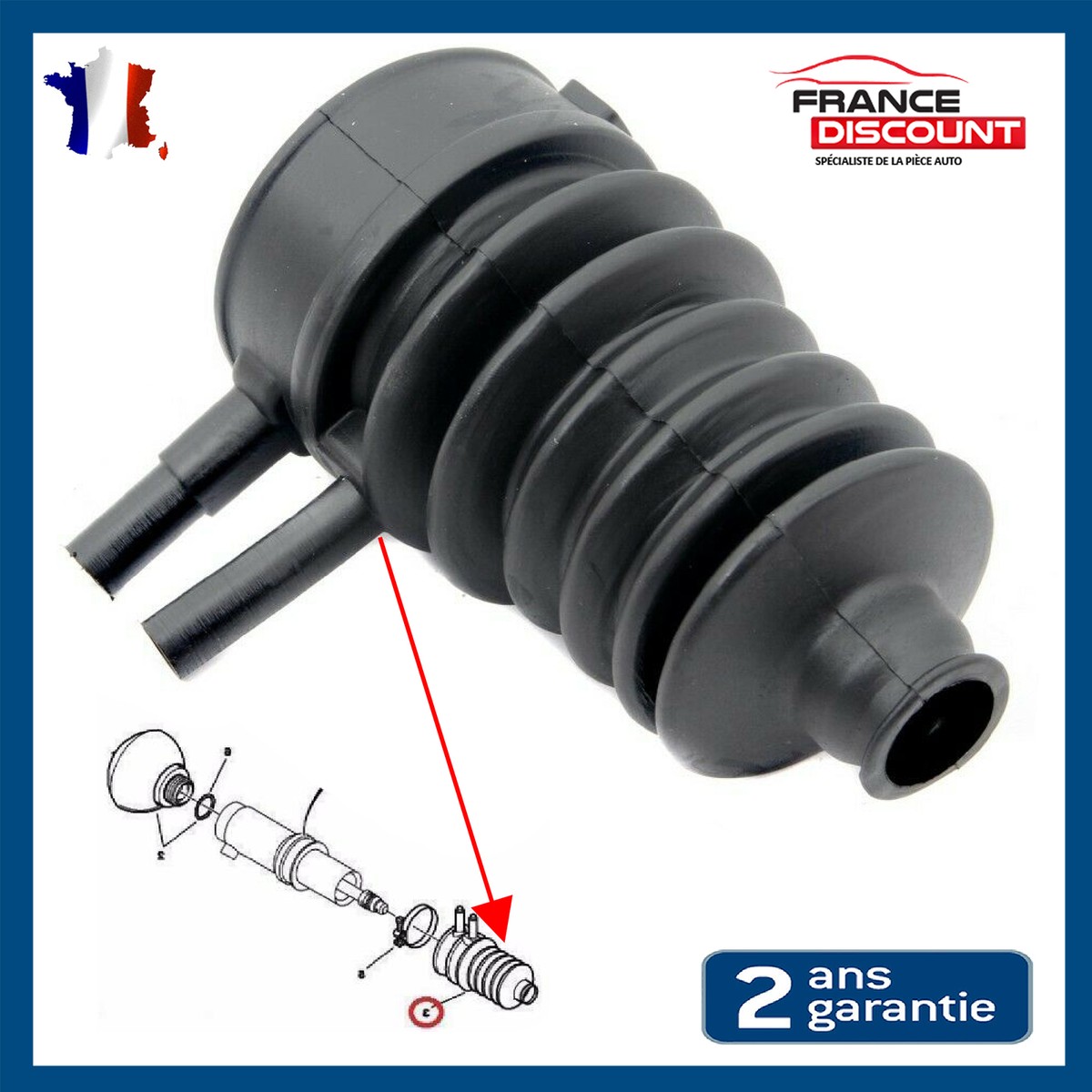 Soufflet De Protection Amortisseur Pour Citroën C5 I Et II Break - Équivalent 5272.64, Diamètres 55/18 Mm, Hauteur 125 Mm