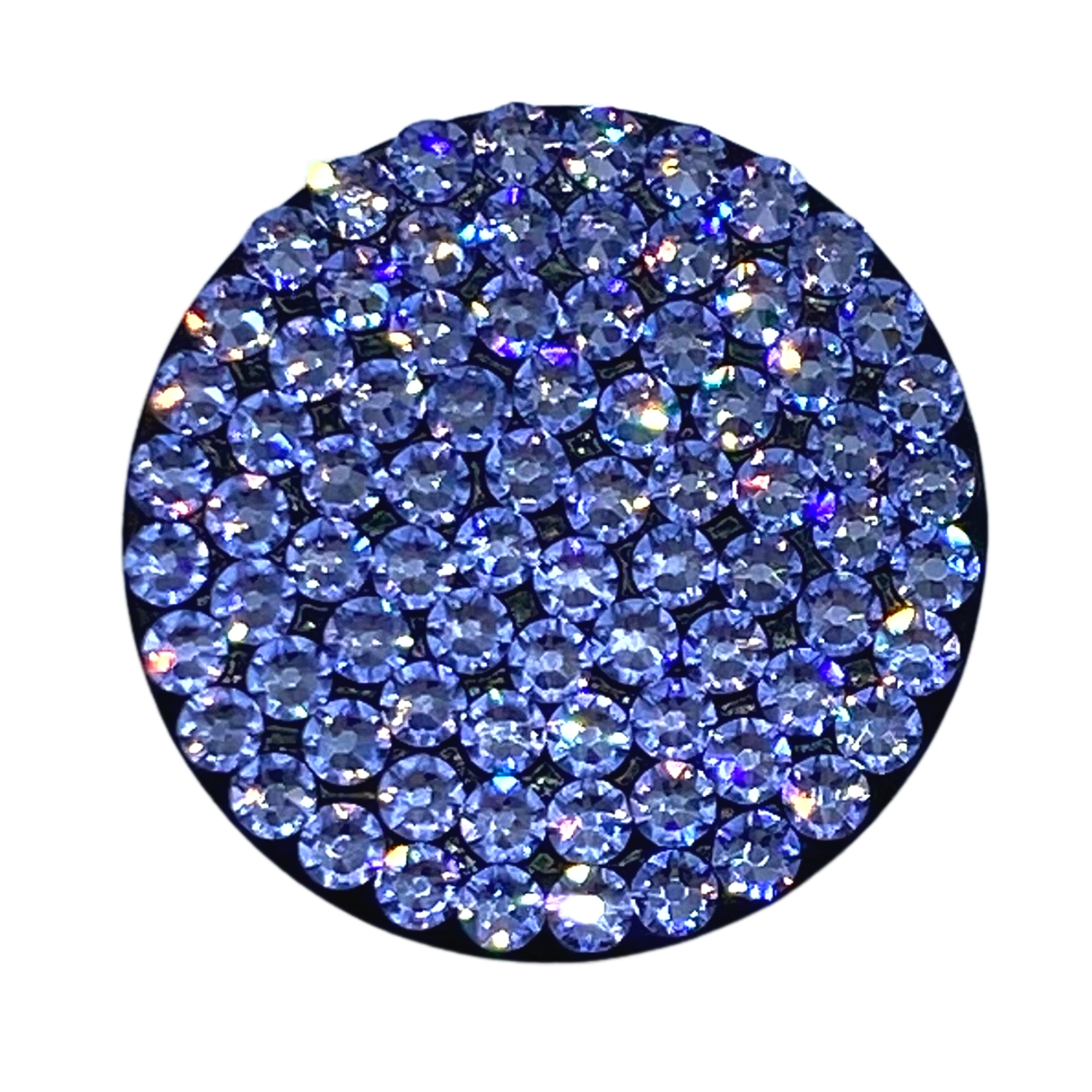 Handmade Bling Black Popsocket made with Lavender Swarovski Crystals-image