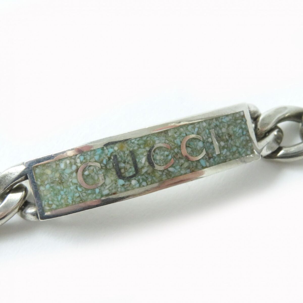 GUCCI 678712 AG925 Logo Plate Gormet Chain Bracelet Silver GUCCI 678712 AG925 Logo Plate Gormet Chain Bracelet Silver