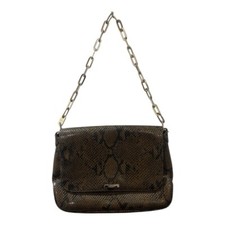 Nine West evening bag Snake Print Genuine Leather Bag Silver Chain Handle