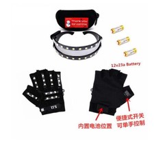 LED Gloves + Glasses Cosplay Fluorescent Laser Props Bar Night club DJ