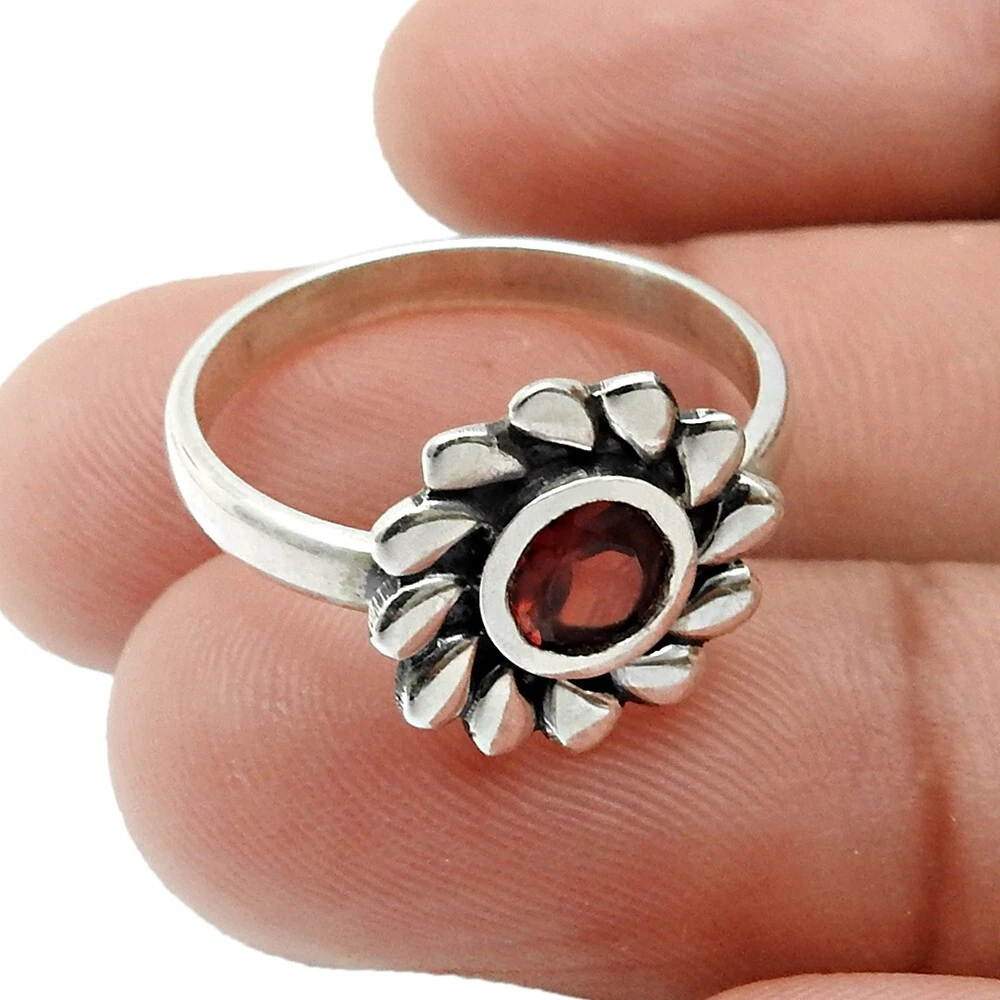 Gemstone flower ring sale