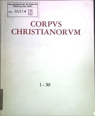 Corpus Christianorum: Sessio Academica QVA die XVI Mensis Ianuarii anni MDCCCCLX