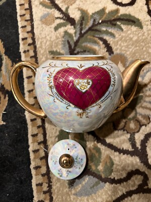Vintage Nasco Teapot Japan Del Coronado Iridescent Gold Trim Lustreware~Perfect
