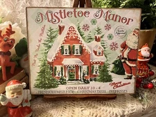 Mistletoe Manor Christmas House, Santa, Handcrafted Plaque / Sign