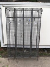 VINTAGE INDUSTRIAL WIRE MESH LOCKERS SHELVING UNIT CUPBOARD
