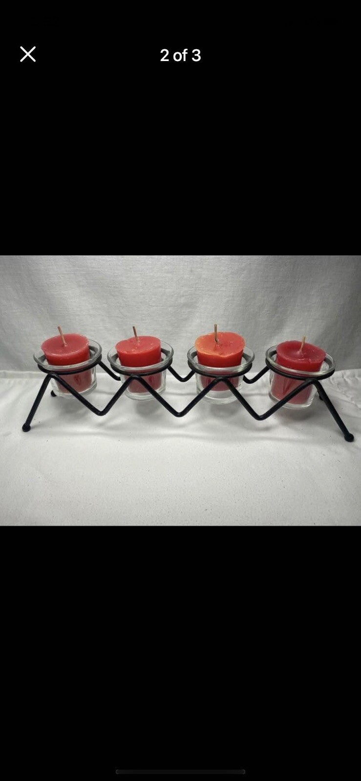 4 VOTIVE / TEALIGHT CANDLE HOLDER W/ GLASS CUPS (CANDLES SOLD SEPARATELY) 13&rdquo;