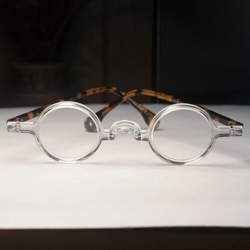 Round acetate glasses men crystal glasses tortoise legs glasses round eyewear