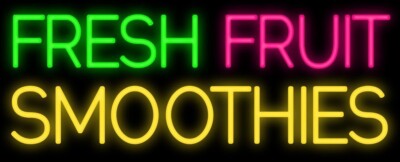 Fresh Fruit Smoothies 24''x12'' Neon Sign Lamp Light Hanging Nightlight Beer EY