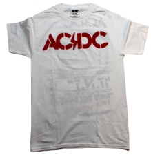AC/DC Men's High Voltage Album And Song Titles Front Back Design Shirt New S