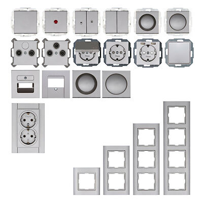 Kopp ATHENIS stahl HK07 Antenne Dimmer Rahmen Schalter Steckdose Taster TAE UP