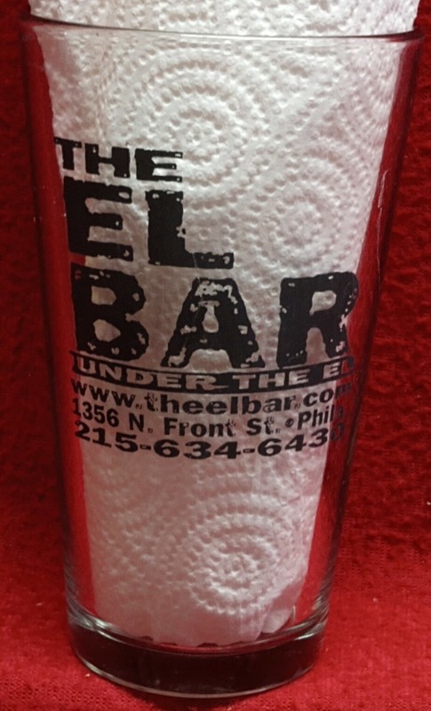 Hard to Find THE EL BAR Under the El Philadelphia KENZINGER Pint Beer Glass