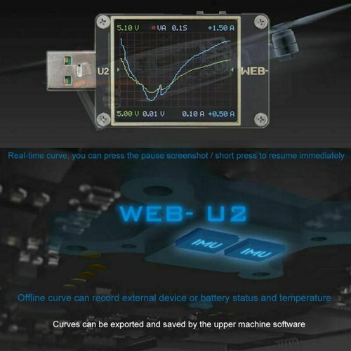 WEB-U2 USB Current / Voltage Meter QC4+ PD3.0 2.0 PPS Fast Charge Protocol Test - Afbeelding 6 van 12