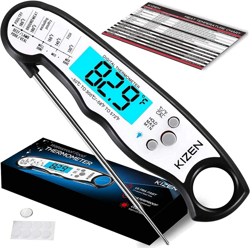 Digital Meat Thermometer with Probe - Waterproof,  Baking, Liquids, Candy, Grill