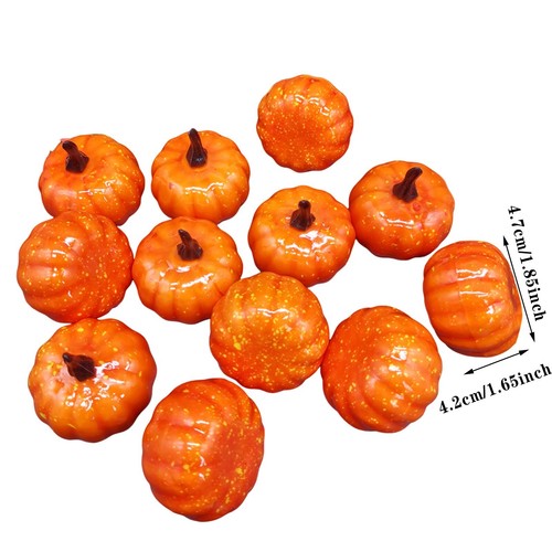 12er Pack kleine künstliche lebensechte Kürbis Herbst Mini Kürbisse für Haus Garten - Bild 3 von 6