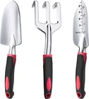 3pc Garden Tool Set – Aluminum Hand Shovel, Transplanter & Rake w/ Soft Grip