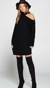 black tunic sweater dress