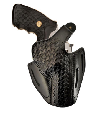 Premium Leather Holster Fits S&W Model 686, 60, 10, 19 - 3 Slot Belt Loops