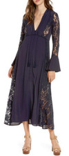 ASTR The Label Anastasia A-Line Dress Navy NWT $138