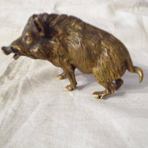 Alte Vintage Bronze / Messing Figur Wildschwein Massiv (RG) - 第 2/12 張圖片