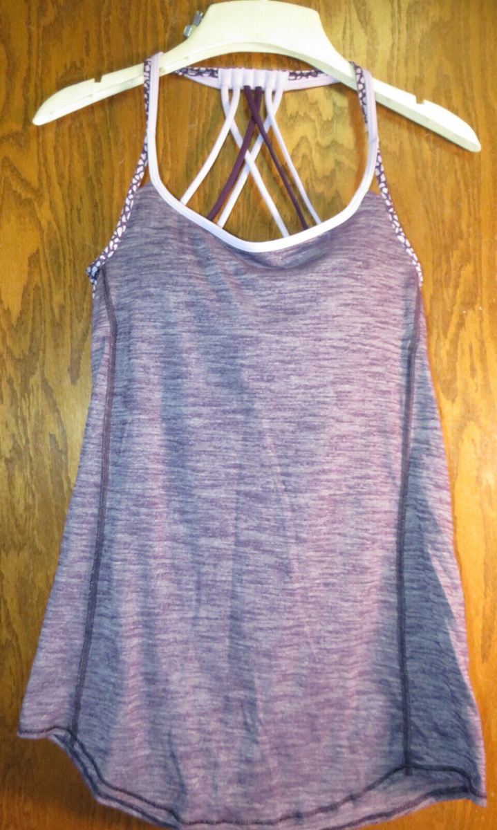 Lululemon Lighten Up Tank Heathered Deep Zinfandel Miss Mosaic Purple EUC!